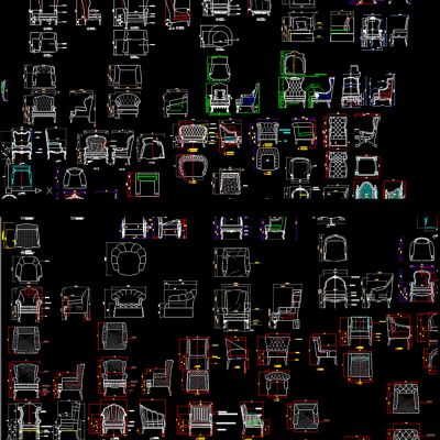 沙发生产加工CAD设计素材