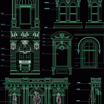 欧式建筑背景cad图CAD设计素材