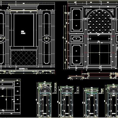 大理石背景墙CAD设计素材