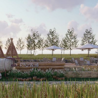 现代稻田农场，示范基地3D模型