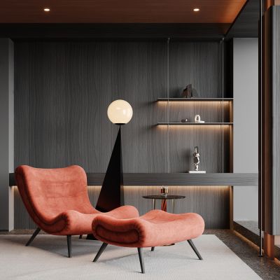 红色休闲椅子 躺椅