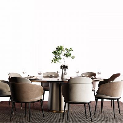 现代餐桌 圆桌