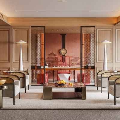 轻奢新中式会客厅 接待室