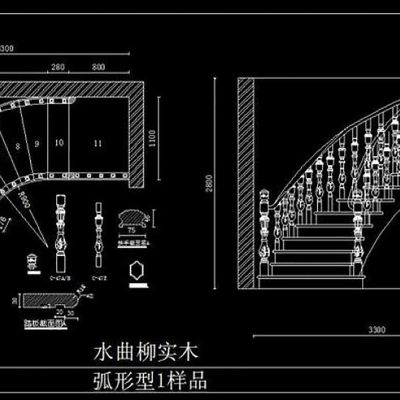 实木楼梯设计图库CAD素材图