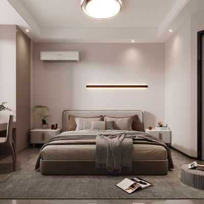 现代卧室，卧室