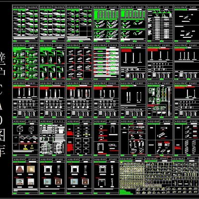 全屋设计模块线型角线罗马柱壁炉CAD图库