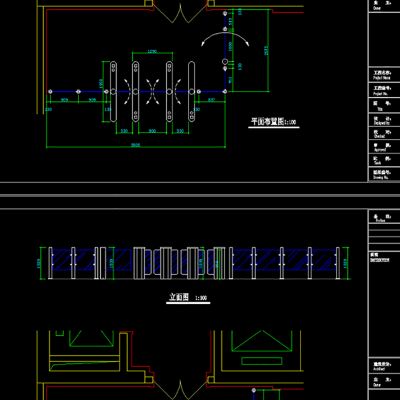 出入口通道系统人行道闸布置图CAD弱电智能化CAD素材图