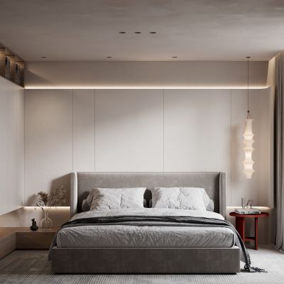 现代侘寂风卧室