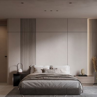 现代极简侘寂风卧室