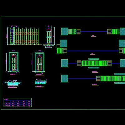 几套伸缩门CAD设计图CAD素材图