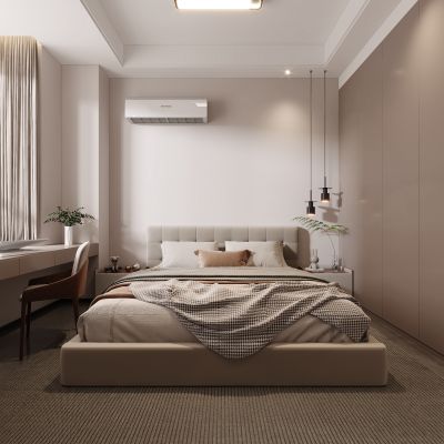 现代卧室，卧室，简约卧室