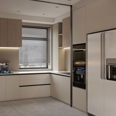 现代极简侘寂风厨房