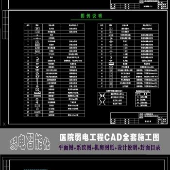 医院弱电智能化工程CAD全套施工图纸CAD素材图