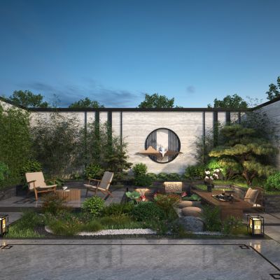 i新中式别墅庭院景观