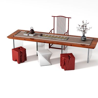 新中式茶桌椅组合