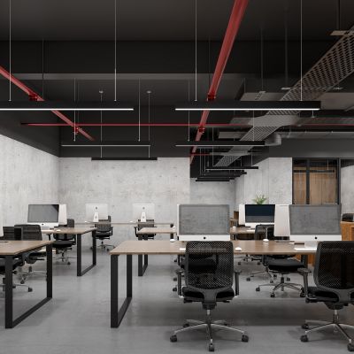 工业风公共办公区 