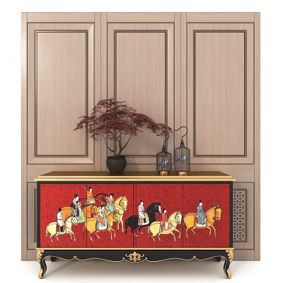 轻奢新中式玄关柜