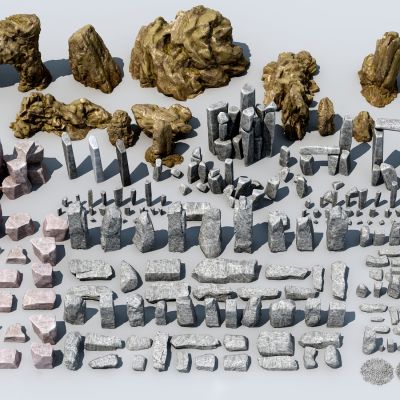 现代石头石块组合