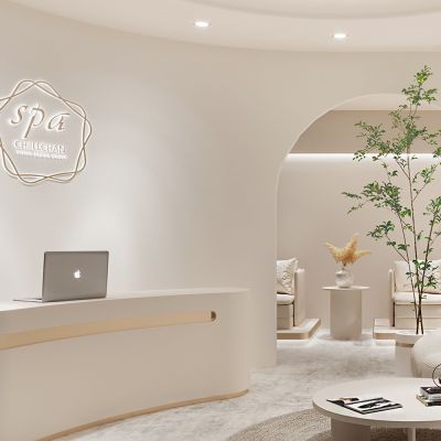 美容院前台，前台，创意前台，spa大堂,侘寂前台