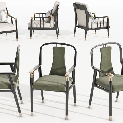 新中式休闲椅，围椅，洽谈椅，书椅，圈椅，接待沙发，接待椅，布椅，实木椅