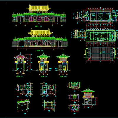 景区古建 山门CAD施工图