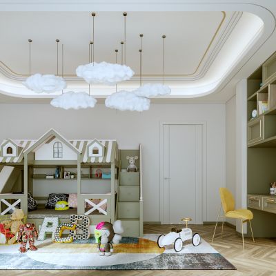 现代家居儿童房卧室3D模型