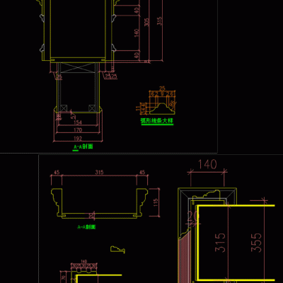 整木固装过道垭口深化设计cad素材