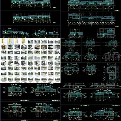 新中式风格民居CAD施工图实景图cad素材