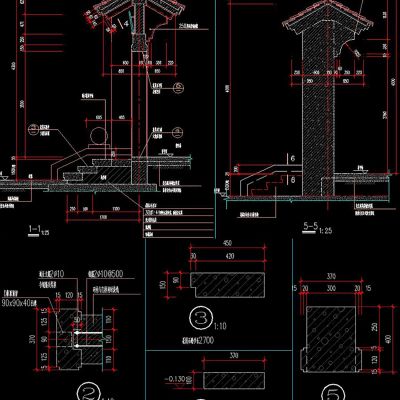 中式门楼CAD节点详图明清建筑门楼仿古建cad素材