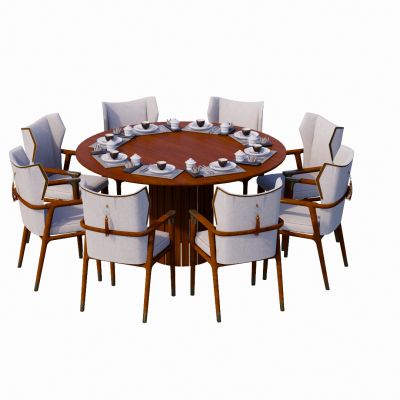 现代室内餐桌餐椅SU