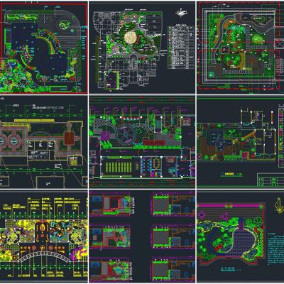 31套屋顶花园 天台景观花园CAD平面图库