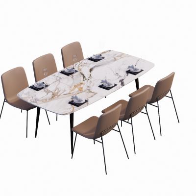 现代室内餐桌餐椅SU