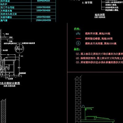 餐饮店厨房施工详图CAD室内设计cad素材