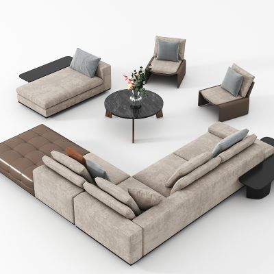 现代洽谈沙发茶几组合