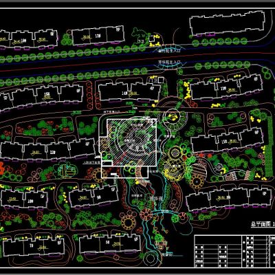 多层小区CAD景观设计图cad施工图