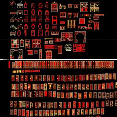 中式博古架家具CAD图库cad素材