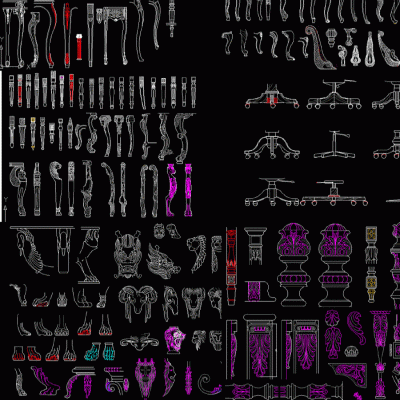 家具厂欧式桌腿素材cad图cad素材