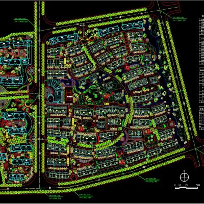 高档住宅区景观设计CAD规划图