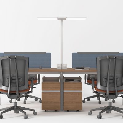 现代办公桌，桌上屏，办公椅，工位，员工位，职员桌，职员椅，桌屏，斗柜