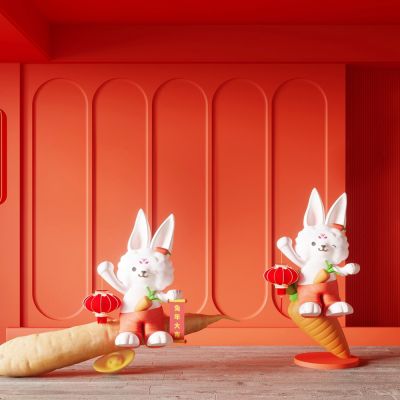 兔子美陈 网红打卡墙