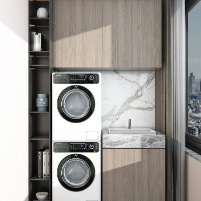 现代装饰柜，洗衣机，洗衣机柜，洗手盆，手盆柜，阳台柜，浴室柜，窗户