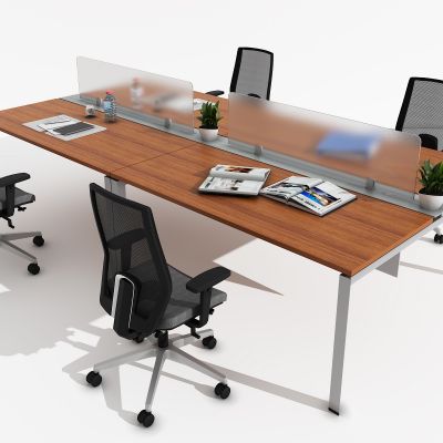 现代办公桌，办公椅，条桌，会议椅，摆件，书，桌上屏，工位，员工位，职员桌