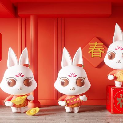 兔子美陈 网红打卡墙