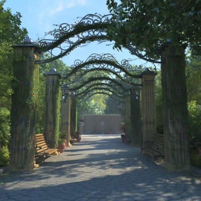 欧式园林廊架景观