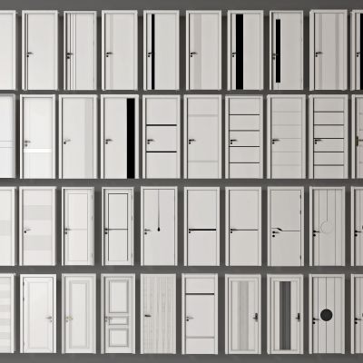 现代平开门组合，门，平开门，入户门，房间门，房门，单开门，卧室门，室内门