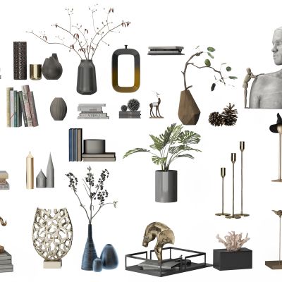 现代装饰品摆件，装饰品，陈列品，艺术品，花，花瓶，雕塑，摆件，工艺品