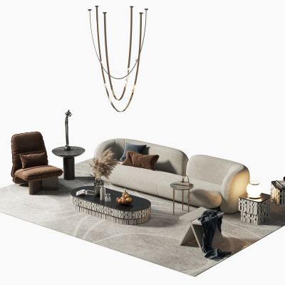 现代沙发茶几组合