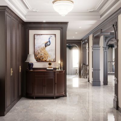 美式入户玄关背景