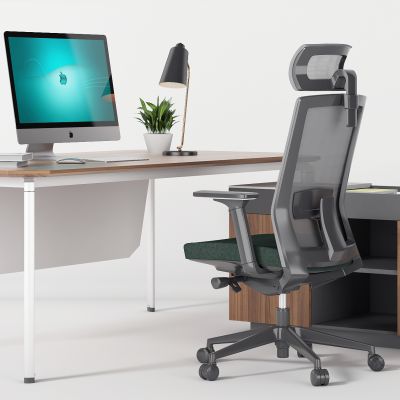 现代班台，办公桌，工位，主管桌，员工位，办公椅，办公桌椅，办公室，经理桌，摆件，电脑，转椅