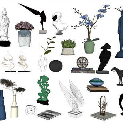 现代装饰品摆件，装饰品，陈列品，艺术品，花，花瓶，雕塑，摆件，工艺品